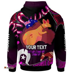 maroons rugby hoodie custom naidoc week get up stand up show up maroons kangaroo with aboriginal patterns hoodie