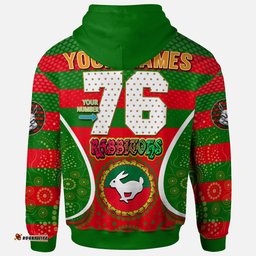 rabbitohs rugby hoodie custom angry rabbitohs 100 south personalised player and number aboriginal pride hoodie