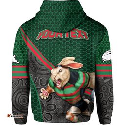custom personalised rabbitohs rugby hoodie mix aboriginal simple
