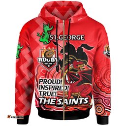 st george rugby hoodie custom the saints proud inspired true dragon aboriginal patterns hoodie