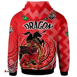 st george rugby hoodie custom the saints proud inspired true dragon aboriginal patterns hoodie