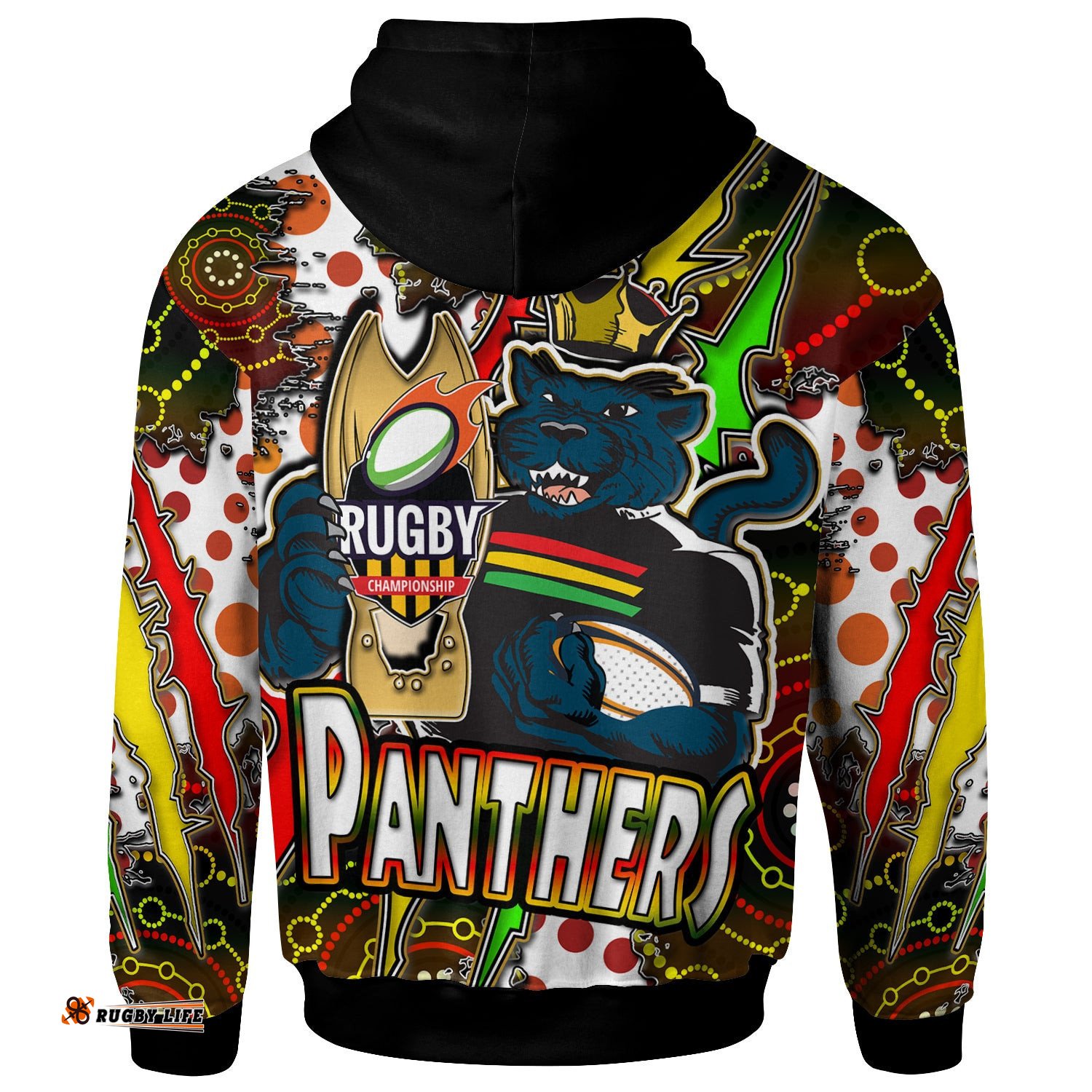panthers rugby hoodie custom panthers rugby nrl grand final aboriginal art personalised player and number hoodie