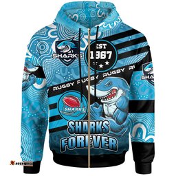 sharks rugby hoodie custom rugby ball go sharks aboriginal patterns hoodie