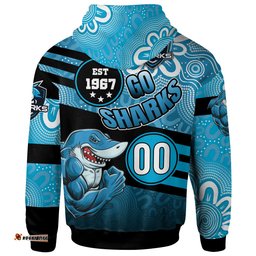 sharks rugby hoodie custom rugby ball go sharks aboriginal patterns hoodie
