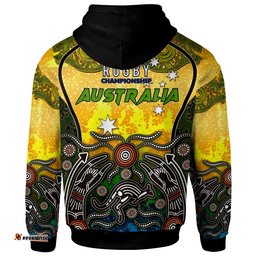 australian rugby sevens mens squad hoodie custom australia coat of arms aboriginal culture personalised player and number hoodie