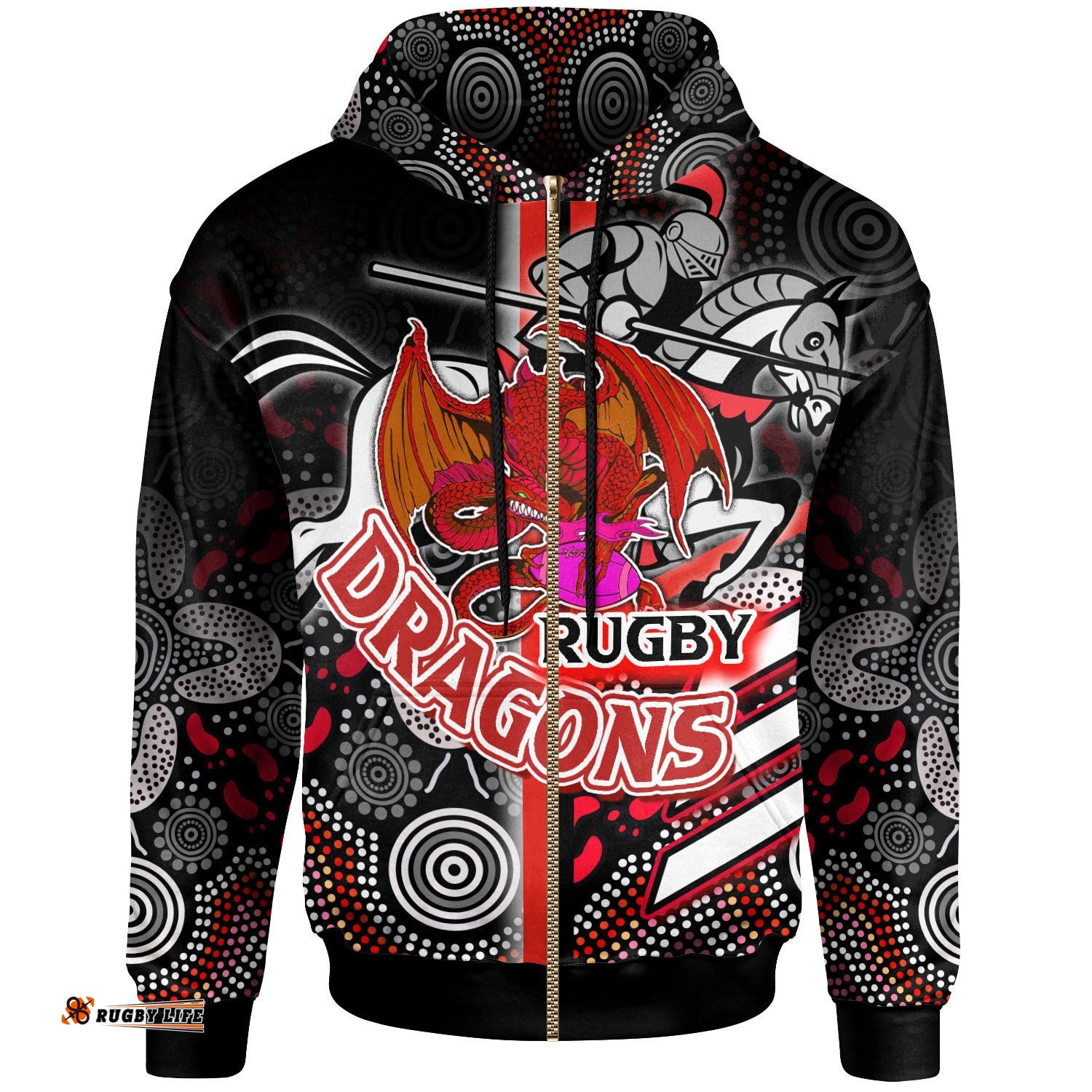 st george rugby hoodie custom st george rugby ball aboriginal indigenous sport style hoodie