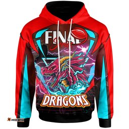 st george rugby hoodie custom final series champions dragons rugby league personalised player and number hoodie