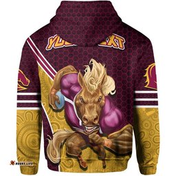 custom personalised broncos rugby hoodie mix aboriginal simple