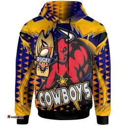 cowboys rugby hoodie custom bull rugby cup final series champions sport style personalised player and number hoodie