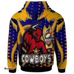 cowboys rugby hoodie custom bull rugby cup final series champions sport style personalised player and number hoodie