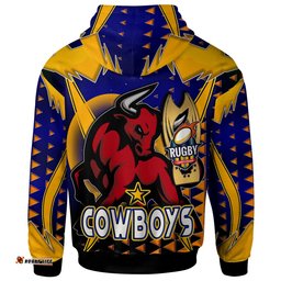 cowboys rugby hoodie custom bull rugby cup final series champions sport style personalised player and number hoodie
