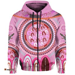 custom text and number aboriginal stand up hoodie circle dot with lizard version pink