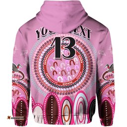 custom text and number aboriginal stand up hoodie circle dot with lizard version pink