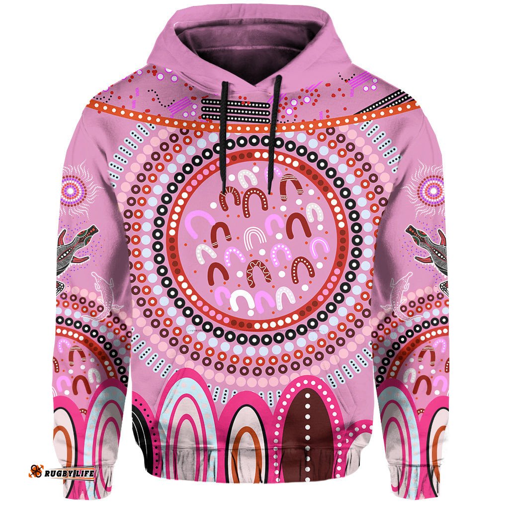 custom text and number aboriginal stand up hoodie circle dot with lizard version pink