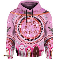 custom text and number aboriginal stand up hoodie circle dot with lizard version pink