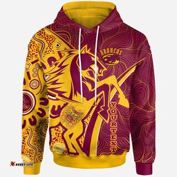 broncos rugby hoodie custom brisbane broncos pride with tattoo and aboriginal art personalised name and number hoodie