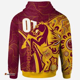 broncos rugby hoodie custom brisbane broncos pride with tattoo and aboriginal art personalised name and number hoodie