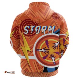 custom personalised melbourne storm hoodie simple indigenous orange