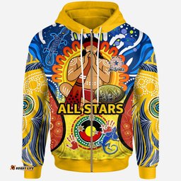 indigenous all stars rugby league hoodie custom indigenous dreamtime team with didgeridoo and aboriginal flag hoodie
