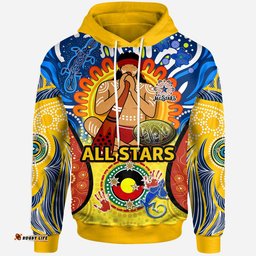 indigenous all stars rugby league hoodie custom indigenous dreamtime team with didgeridoo and aboriginal flag hoodie