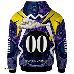 storms rugby hoodie custom rugby championship storms mascot with aboriginal pattern player and number hoodie