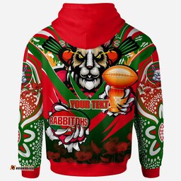 rabbitohs premierships rugby hoodie custom go rabbitohs champion claw scratch aboriginal culture hoodie
