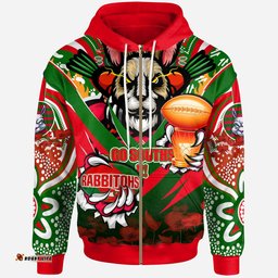 rabbitohs premierships rugby hoodie custom go rabbitohs champion claw scratch aboriginal culture hoodie