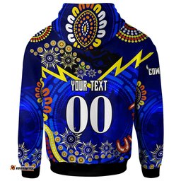 cowboys rugby hoodie custom cowboys bulls with aboriginal dot painting player and number hoodie