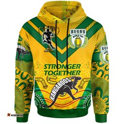 kangaroos rugby hoodie custom kangaroos mascot stronger together hoodie