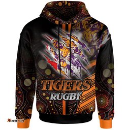 tigers rugby hoodie custom tigers claw aboriginal indigenous sport style hoodie