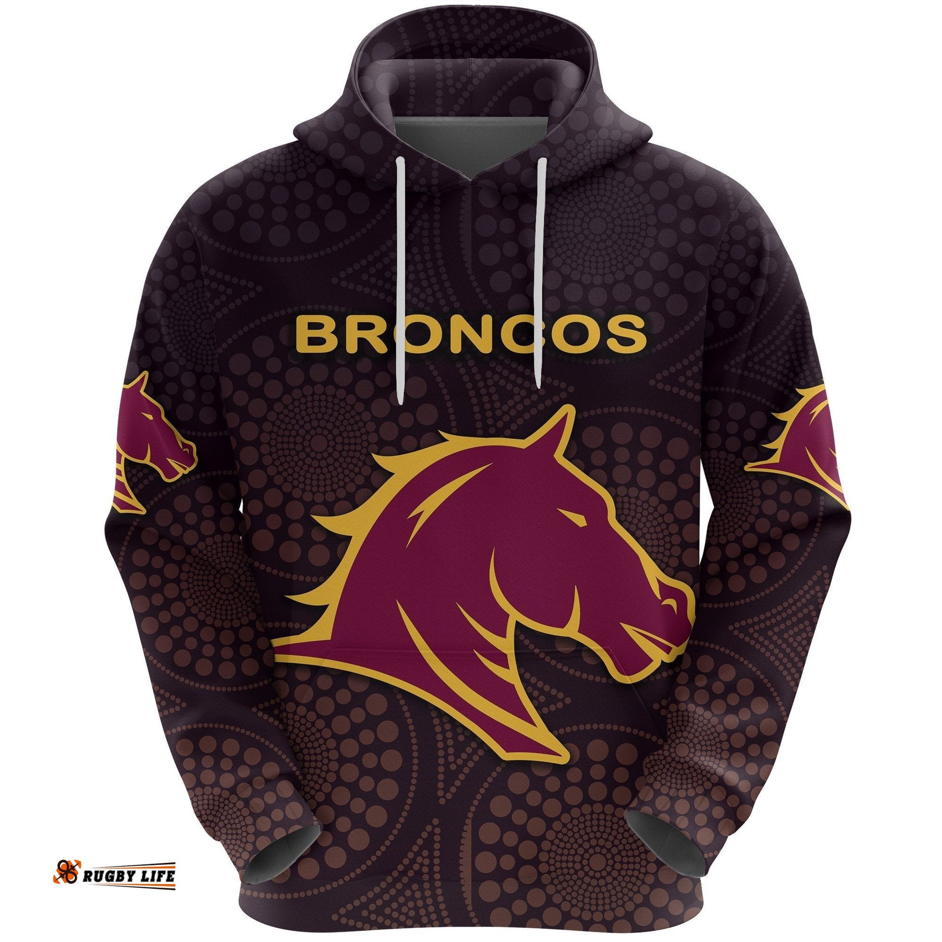 brisbane hoodie broncos simple indigenous