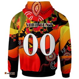 nrlw stgeorge rugby hoodie custom cute dragons with aboriginal dot painting style player and number woman hoodie