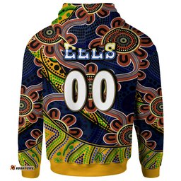 nrlw eels rugby hoodie custom eels womens rugby league with aboriginal style player and number hoodie