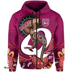 maroons rugby hoodie queensland kangaroo aboriginal dot paintings
