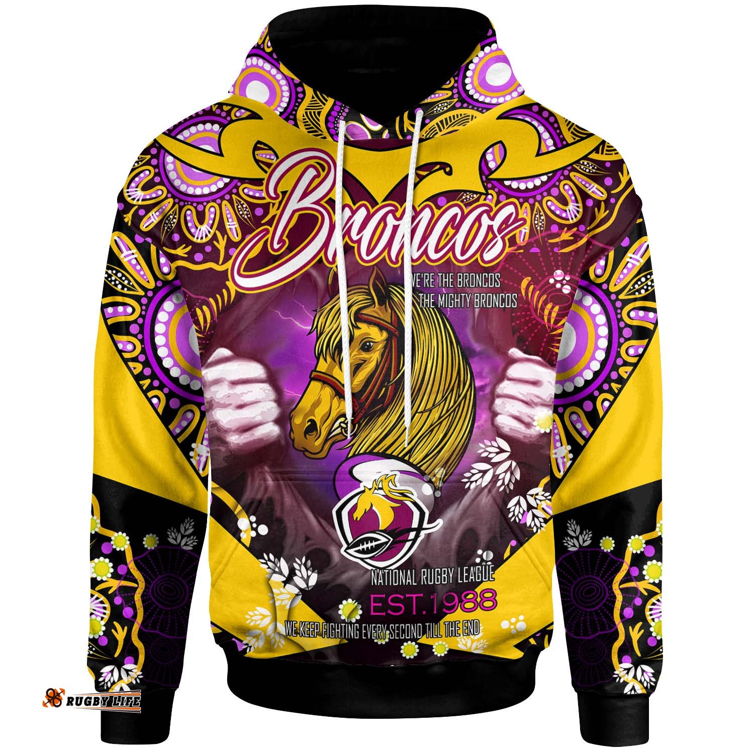broncos rugby hoodie custom personalised were the broncos aboriginal culture league rugby team hoodie