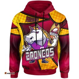 broncos rugby hoodie custom broncos horse rugby nrl grand final with dot painting personalised player and number hoodie