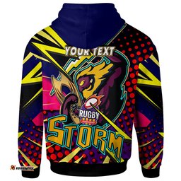 storm rugby hoodie custom storm and thunder rugby nrl grand final style of dot background personalised player and number hoodie