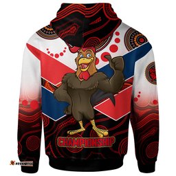 nrlw roosters rugby hoodie custom womens rugby league with aboriginal dot painting style player and number hoodie
