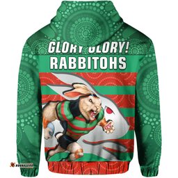 rabbitohs rugby hoodie aboriginal dot painting glory glory sporty style