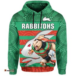 rabbitohs rugby hoodie aboriginal dot painting glory glory sporty style