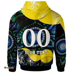 nrlw titans rugby hoodie custom titans rugby aboriginal dot painting player and number woman hoodie