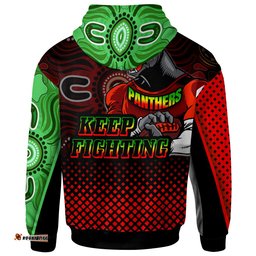 panthers rugby hoodie custom panthers keep fighting aboriginal patterns hoodie