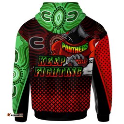 panthers rugby hoodie custom panthers keep fighting aboriginal patterns hoodie