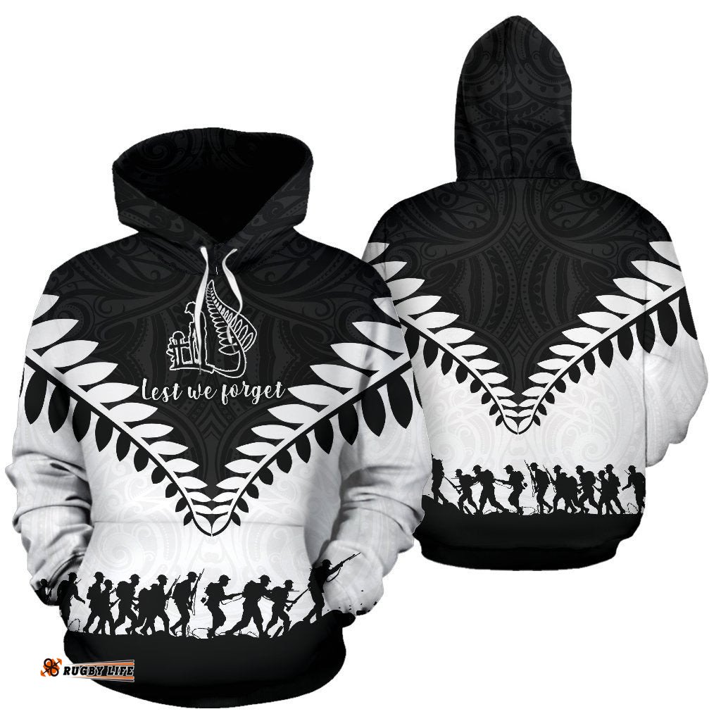 new zealand lest we forget hoodie anzac fern pullover hoodie