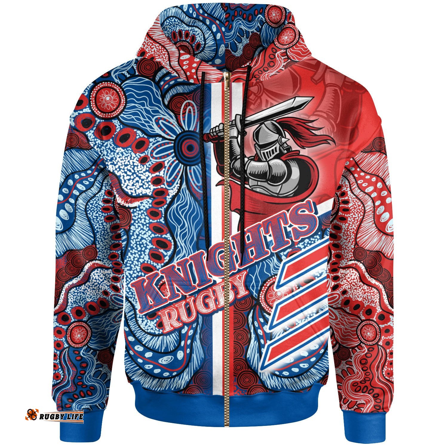 knights rugby hoodie custom knights logo aboriginal indigenous sport style hoodie