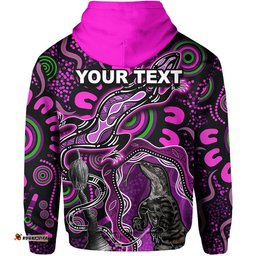 custom personalised aboriginal lizard hoodie pink color