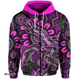 custom personalised aboriginal lizard hoodie pink color