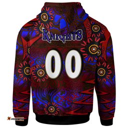 nrlw knights rugby hoodie custom knights womens rugby league aboriginal style player and number woman hoodie