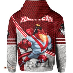 custom personalised dragons rugby hoodie mix aboriginal simple