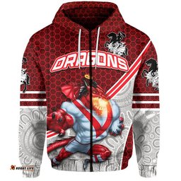 custom personalised dragons rugby hoodie mix aboriginal simple